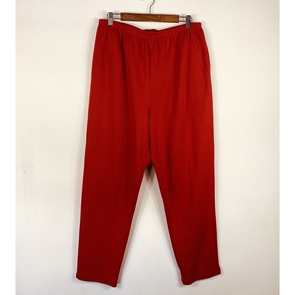 Coldwater Creek Pants 1X Red Pull On Slim Leg Cotton Blend